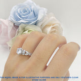 Round Natural Aquamarine Pear Teardrop Engagement Ring 925 Sterling Silver