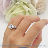 Two Sunflower Design Round Natural Aquamarine Ring 925 Sterling Silver