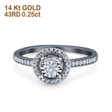 14K Gold 0.25ct Round 8mm G SI Diamond Engagement Wedding Ring