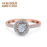 14K Gold 0.25ct Round 8mm G SI Diamond Engagement Wedding Ring