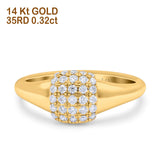 14K Gold 0.32ct Square Cluster Art Deco 8mm G SI Diamond Engagement Band Wedding Ring