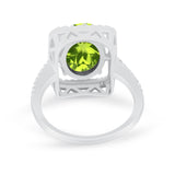 Halo Oval Simulated Cubic Zirconia 925 Sterling Silver Engagement Ring