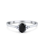 Oval Cut Wedding Ring Round Simulated Cubic Zirconia 925 Sterling Silver