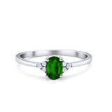 Oval Cut Wedding Ring Round Simulated Cubic Zirconia 925 Sterling Silver