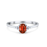 Oval Cut Wedding Ring Round Simulated Cubic Zirconia 925 Sterling Silver