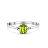 Oval Cut Wedding Ring Round Simulated Cubic Zirconia 925 Sterling Silver