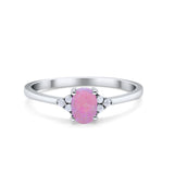 Oval Cut Wedding Ring Round Simulated Cubic Zirconia 925 Sterling Silver
