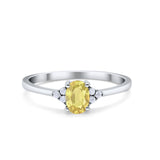 Oval Cut Wedding Ring Round Simulated Cubic Zirconia 925 Sterling Silver