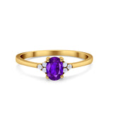 Oval Cut Wedding Ring Round Simulated Cubic Zirconia 925 Sterling Silver