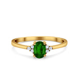 Oval Cut Wedding Ring Round Simulated Cubic Zirconia 925 Sterling Silver