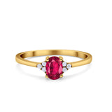 Oval Cut Wedding Ring Round Simulated Cubic Zirconia 925 Sterling Silver