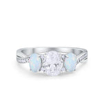 Twisted Infinity Shank Wedding Ring Simulated Cubic Zirconia 925 Sterling Silver