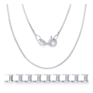 6MM Square Box Chain .925 Solid Sterling Silver Sizes "8-28" Inch