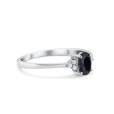 Oval Cut Wedding Ring Round Simulated Cubic Zirconia 925 Sterling Silver