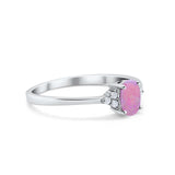 Oval Cut Wedding Ring Round Simulated Cubic Zirconia 925 Sterling Silver