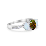 Twisted Infinity Shank Wedding Ring Simulated Cubic Zirconia 925 Sterling Silver