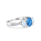 Twisted Infinity Shank Wedding Ring Simulated Cubic Zirconia 925 Sterling Silver