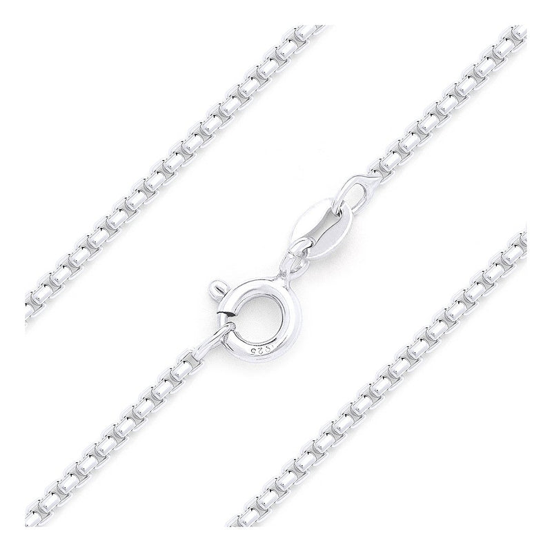 1.4MM Box Chain .925 Solid Sterling Silver Sizes 16-30 Inch