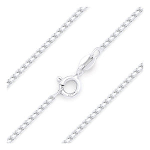5MM Square Box Chain .925 Solid Sterling Silver Sizes "8-28" Inch