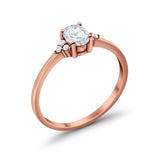 Oval Cut Wedding Ring Round Simulated Cubic Zirconia 925 Sterling Silver