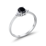 Oval Cut Wedding Ring Round Simulated Cubic Zirconia 925 Sterling Silver
