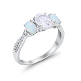 Twisted Infinity Shank Wedding Ring Simulated Cubic Zirconia 925 Sterling Silver
