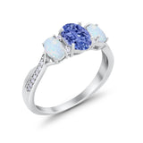 Twisted Infinity Shank Wedding Ring Simulated Cubic Zirconia 925 Sterling Silver