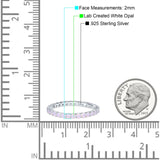 Full Eternity Stackable Engagement Ring Lab Created Opal 925 Sterling Silver