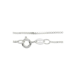 1MM 019 Rhodium Box Chain .925 Solid Sterling Silver Length "16-30" Inches