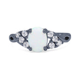 Oval Art Deco Bridal Wedding Engagement Ring Infinity Simulated Cubic Zirconia 925 Sterling Silver