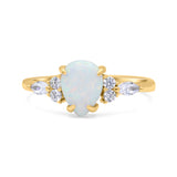 Pear Art Deco Five Stone Engagement Bridal Ring Round Simulated Cubic Zirconia 925 Sterling Silver