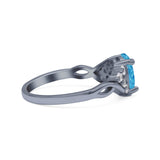 Oval Art Deco Bridal Wedding Engagement Ring Infinity Simulated Cubic Zirconia 925 Sterling Silver