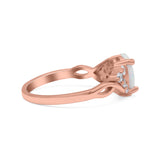 Oval Art Deco Bridal Wedding Engagement Ring Infinity Simulated Cubic Zirconia 925 Sterling Silver