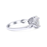 Oval Art Deco Bridal Wedding Engagement Ring Infinity Simulated Cubic Zirconia 925 Sterling Silver