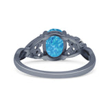 Oval Art Deco Bridal Wedding Engagement Ring Infinity Simulated Cubic Zirconia 925 Sterling Silver