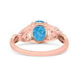 Oval Art Deco Bridal Wedding Engagement Ring Infinity Simulated Cubic Zirconia 925 Sterling Silver