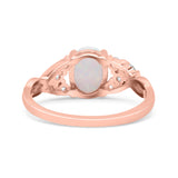 Oval Art Deco Bridal Wedding Engagement Ring Infinity Simulated Cubic Zirconia 925 Sterling Silver