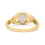 Oval Art Deco Bridal Wedding Engagement Ring Infinity Simulated Cubic Zirconia 925 Sterling Silver