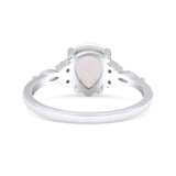 Pear Art Deco Five Stone Engagement Bridal Ring Round Simulated Cubic Zirconia 925 Sterling Silver