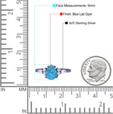 Pear Art Deco Five Stone Engagement Bridal Ring Round Simulated Cubic Zirconia 925 Sterling Silver