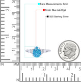 Pear Art Deco Five Stone Engagement Bridal Ring Round Simulated Cubic Zirconia 925 Sterling Silver