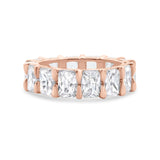 Eternity Stackable Wedding Ring Emerald Cut 925 Sterling Silver