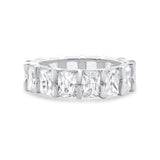 Eternity Stackable Wedding Ring Emerald Cut 925 Sterling Silver