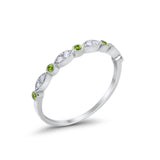 Half Eternity Wedding Ring Art Deco Simulated Cubic Zirconia 925 Sterling Silver