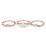 Art Deco Three Piece Wedding Ring Simulated Cubic Zirconia 925 Sterling Silver