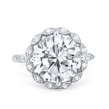 Art Deco Halo Wedding Engagement Cocktail Large Stone Cubic Zirconia Ring 925 Sterling Silver Choose Color