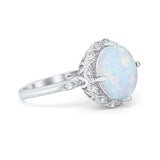 Art Deco Halo Wedding Engagement Cocktail Large Stone Cubic Zirconia Ring 925 Sterling Silver Choose Color