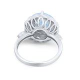 Art Deco Halo Wedding Engagement Cocktail Large Stone Cubic Zirconia Ring 925 Sterling Silver Choose Color