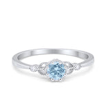 Solitaire Art Deco Wedding Engagement Ring Round Cubic Zirconia 925 Sterling Silver Choose Color