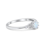 Solitaire Art Deco Wedding Engagement Ring Round Cubic Zirconia 925 Sterling Silver Choose Color